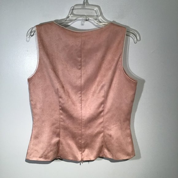 Vintage Joseph Ribkoff Faux Suede Sleeveless Top Size 10 - Picture 8 of 10